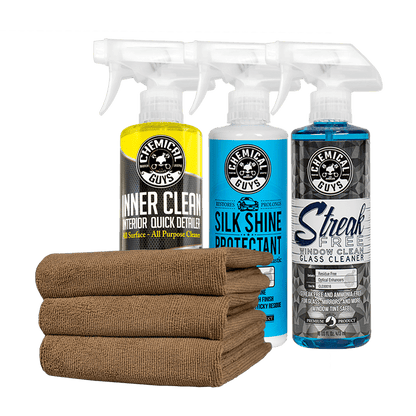 Quick & Easy Interior Kit Inc Inner Clean, Silk Shine, Streak Free Chemical Guys